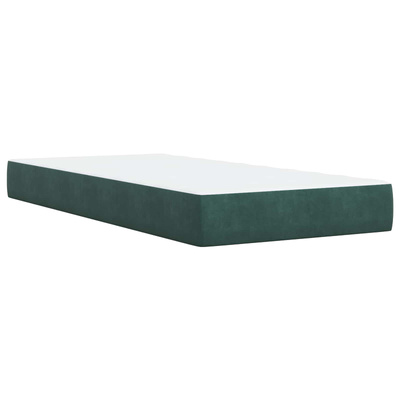 Łóżko Box Spring z materacem i LED Ciemnozielony 100 x 200 cm