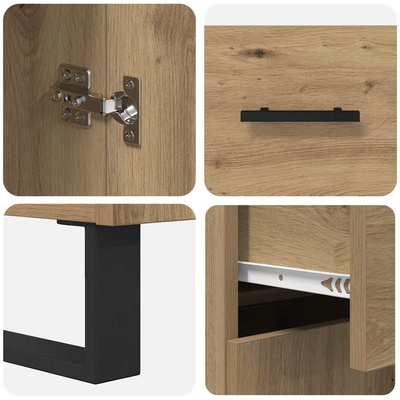 Highboard 2 szt. Dąb rzemieślniczy 69,5 x 34 x 180 cm