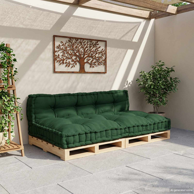 Poduszka do sofy paletowej 2 pcs zielony 120 x 80 x 38 cm