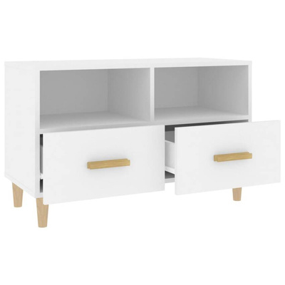 vidaXL Szafka pod TV, biała, 80x36x50 cm, materiał drewnopochodny