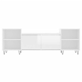 vidaXL Szafka pod TV, wysoki połysk, biała, 160x35x55 cm