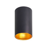 Lampa sufitowa tuba czarno złota metalowa GU10 pojedyncza