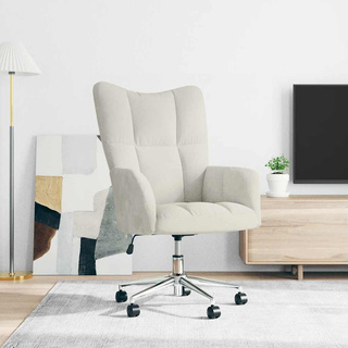 vidaXL Fotel, kremowy, obity aksamitem