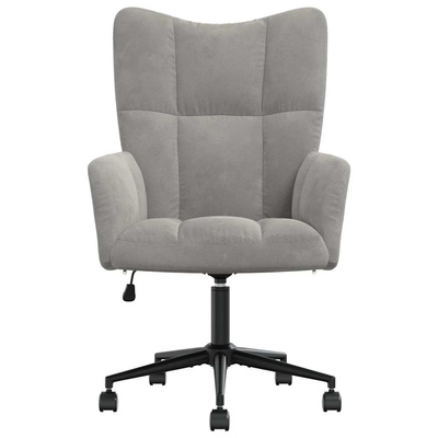 vidaXL Fotel, jasnoszary, obity aksamitem