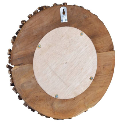 vidaXL Lustro ścienne, 40 cm, drewno tekowe, okrągłe