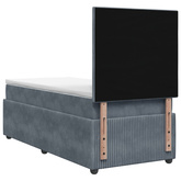 Łóżko z box spring LED z materacem ciemnoszary 100 x 200 cm