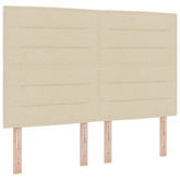 Łóżko z box spring LED z materacem kremowy 160 x 200 cm tkanina