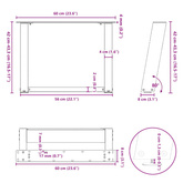 Nogi do stolika kawowego w kształcie litery U 2 szt. Białe 60x(42-43) cm Stal