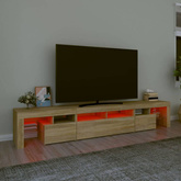 vidaXL Szafka pod TV z oświetleniem LED, dąb sonoma, 230x36,5x40 cm