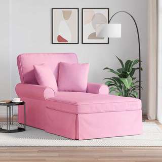 Chaise Lounge z Fartuszkiem 3 szt. Różowy tkanina
