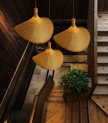 Lampa Wisząca Boho Kapelusz z Włókna Naturalnego Abruzzo Eleonora 50cm E27