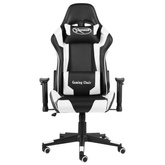 vidaXL Obrotowy fotel gamingowy, biały, PVC