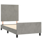 vidaXL Rama łóżka z zagłówkiem, jasnoszara, 100x200 cm, aksamitna model standard