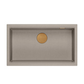 LOGAN 110 GraniteQ zlewozmywak soft taupe 76x44x23,5 cm 1-komorowy wpuszczany z syfonem manualnym miedziany
