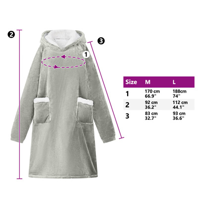 Bluza-koc Szary L Fleece i Flanela