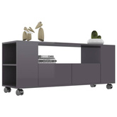 vidaXL Szafka pod TV, wysoki połysk, szara, 120x35x48 cm