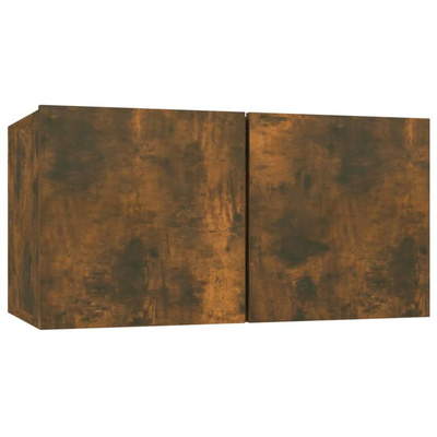 vidaXL Wisząca szafka pod TV, przydymiony dąb, 60x30x30 cm