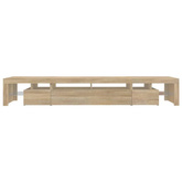 Szafka pod TV z oświetleniem LED, dąb sonoma, 260x36,5x40 cm vidaXL
