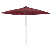 Parasol ogrodowy na drewnianym słupku, bordowy, 299x240 cm