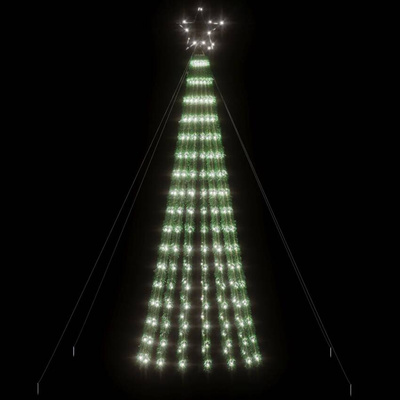 vidaXL Stożkowa choinka z lampek, 275 zimnych białych LED, 180 cm