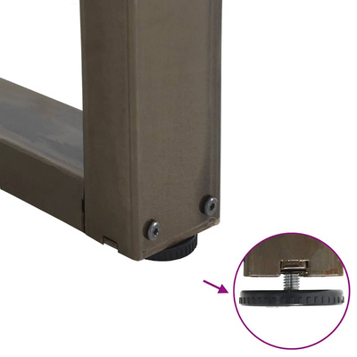 Nogi do stołu jadalnego w kształcie litery V 2 szt. Naturalna stal 90x(72-73,3) cm Stal