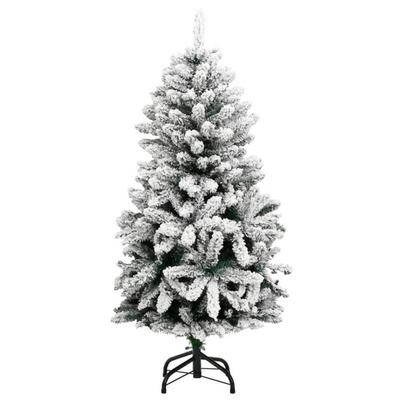 vidaXL Sztuczna choinka na zawiasach, 150 lampek LED i bombki, 120 cm wariant 4