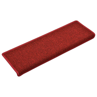 Maty na schody 15 szt. 65x21x4 cm Czerwone prostokątne krawędzie