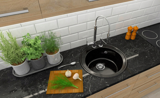 Zlewozmywak Rado 8M / czarny metalik