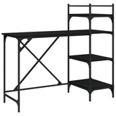 vidaXL Biurko komputerowe z półkami, czarne, 120x47x109 cm
