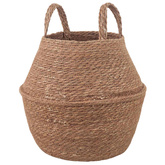 Doniczka z uchwytami naturalny ? 22 x 20 cm 100% Trawa morska