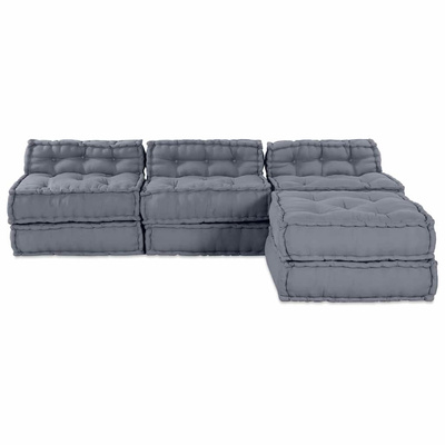 Modularna jednostka sofy 4 pcs Szary tkanina
