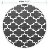 vidaXL Dywan na zewnątrz, niebieski, Ø120 cm, PP