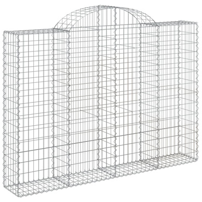 Kosze gabionowe, 12 szt, 200x30x140/160cm, galwanizowane żelazo