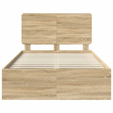 Ramka łóżka dąb Sonoma 120 x 200 cm Lite drewno sosnowe