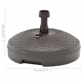 Podstawa pod parasol, 20 L, brązowa, rattan z tworzywa