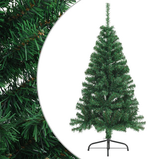 Sztuczna choinka ze stojakiem, połówka, zielona, 120 cm, PVC