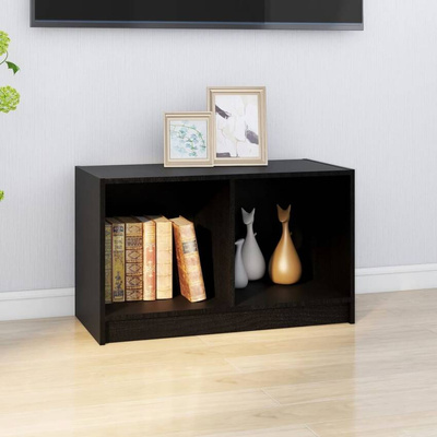 vidaXL Szafka pod TV, czarna, 70x33x42 cm, drewno sosnowe