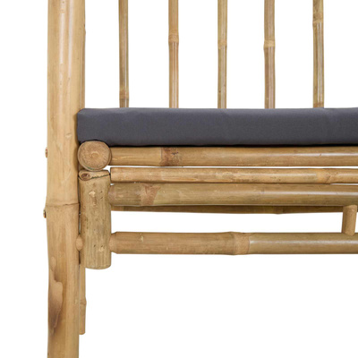 Łuk ogrodowy z ławką ciemnoszary 115 x 50 x 205 cm Bambus