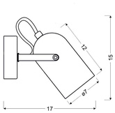 Lampa ścienna kinkiet 1X40W E14 szary GRAY 91-66473
