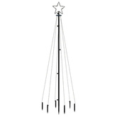vidaXL Choinka z kołkiem gruntowym, 108 ciepłych białych LED, 180 cm