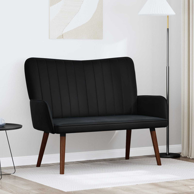 Sofa dwuosobowa Czarny 115 x 61 x 87 cm Welur