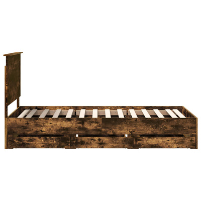 Ramka łóżka Dąb wędzony 75 x 190 cm Drewno inżynieryjne