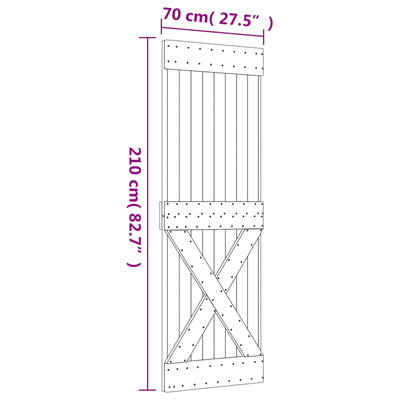 Drzwi przesuwne Naturalny i czarny 70 x 210 cm