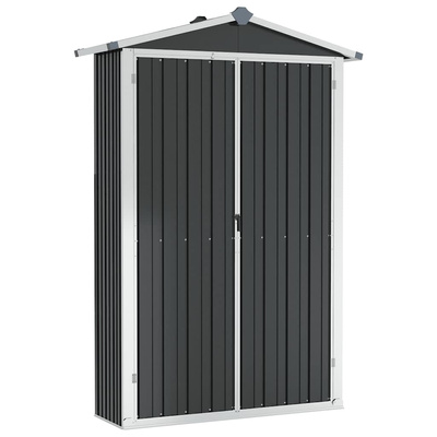 Szopa ogrodowa, antracyt, 116x45x175 cm, stal galwanizowana