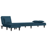 Sofa rozkładana w kształcie L, niebieska, 255x140x70, aksamit vidaXL