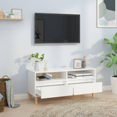 vidaXL Szafka pod TV, wysoki połysk, biała, 100x34,5x44,5 cm