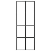 vidaXL Drzwi przesuwne, czarne, 76x205 cm, szkło ESG i aluminium