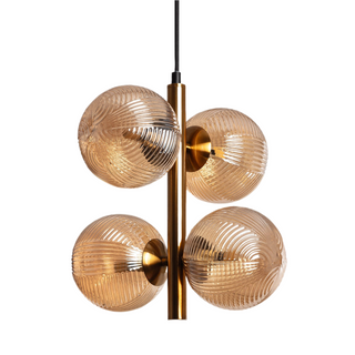 Lampa wisząca szklana bursztynowa 4xG9 Abruzzo Sogno