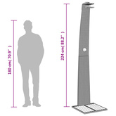 Prysznic ogrodowy, beżowy, 55x60x224 cm, polirattan i akacja