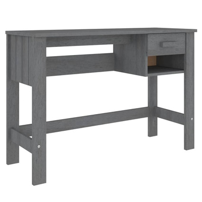 vidaXL Biurko HAMAR, ciemnoszare, 110x40x75 cm, lite drewno sosnowe